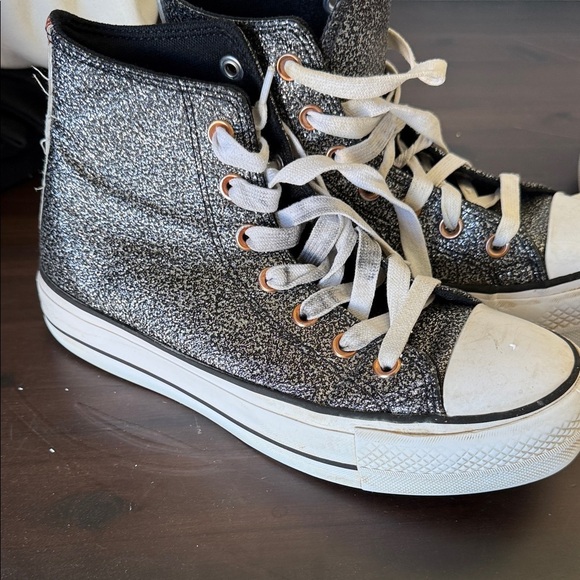 Converse Speckled Black and White High-Tops - Picture 2 of 6